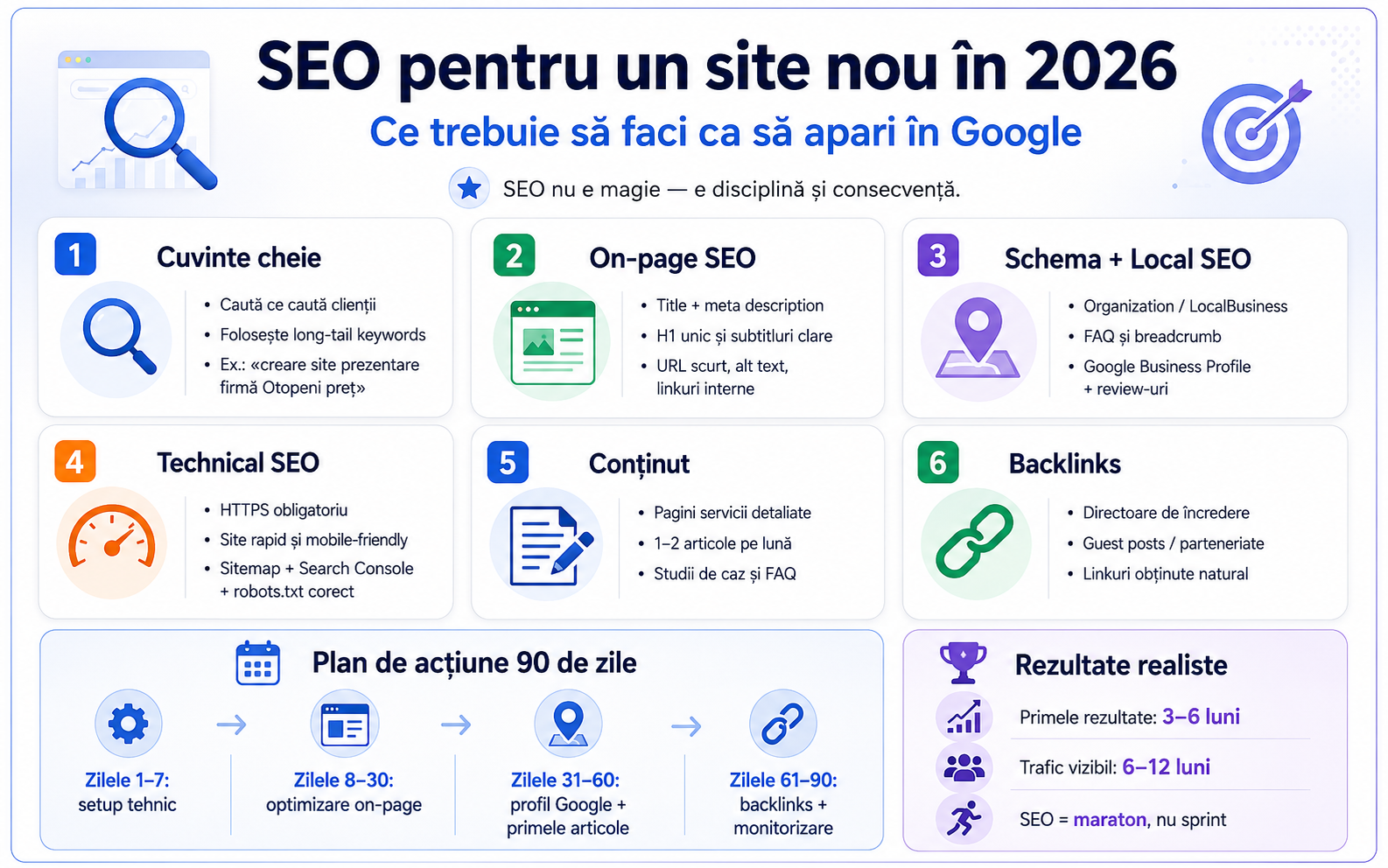 SEO pentru website firmă în România 2026 — ghid practic pentru începători