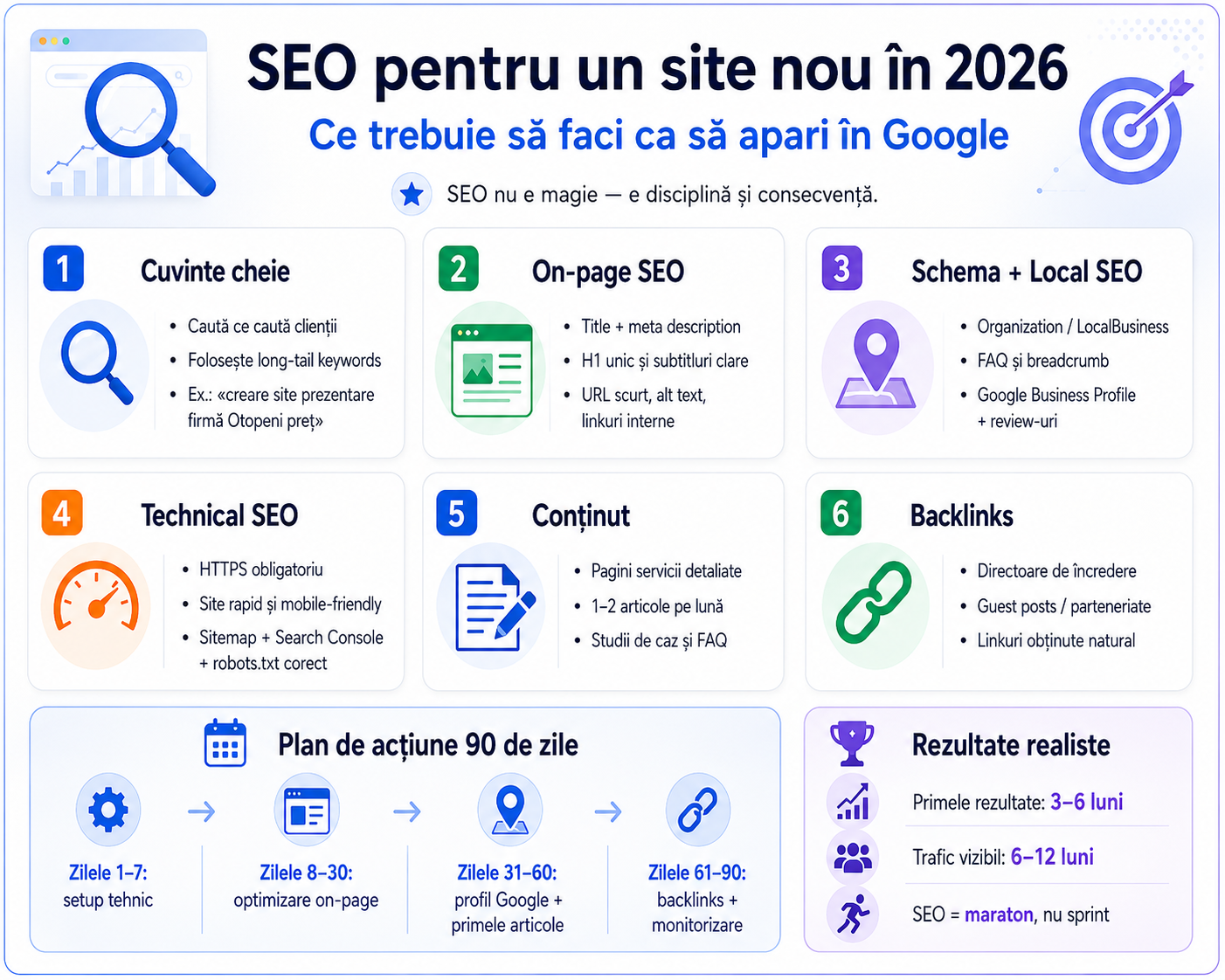 SEO pentru website firmă în România 2026 — ghid practic pentru începători